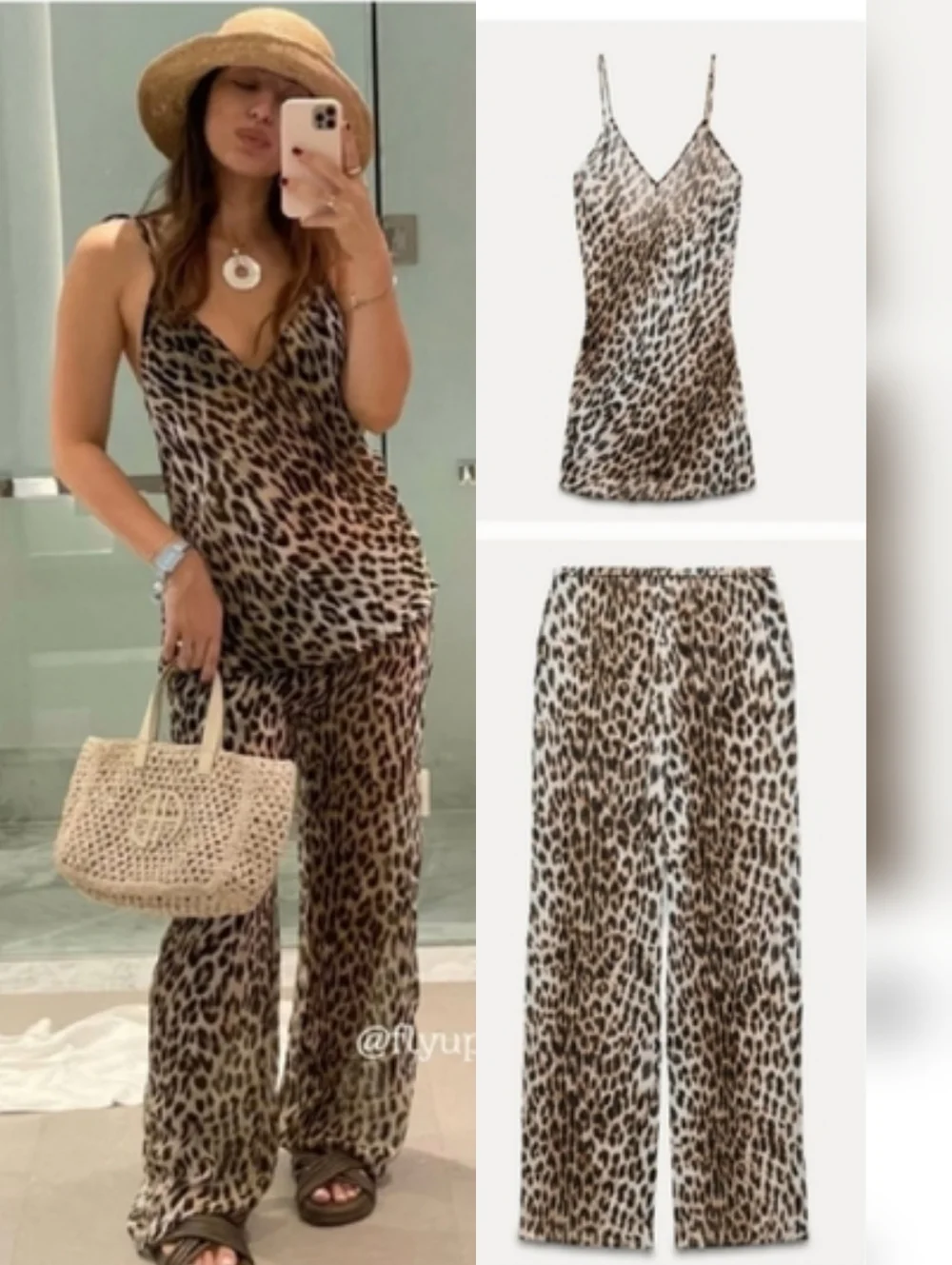 Zara Set 2pc matching set pants & top animal print